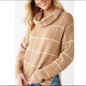 Forever 21 grid print turtleneck sweater